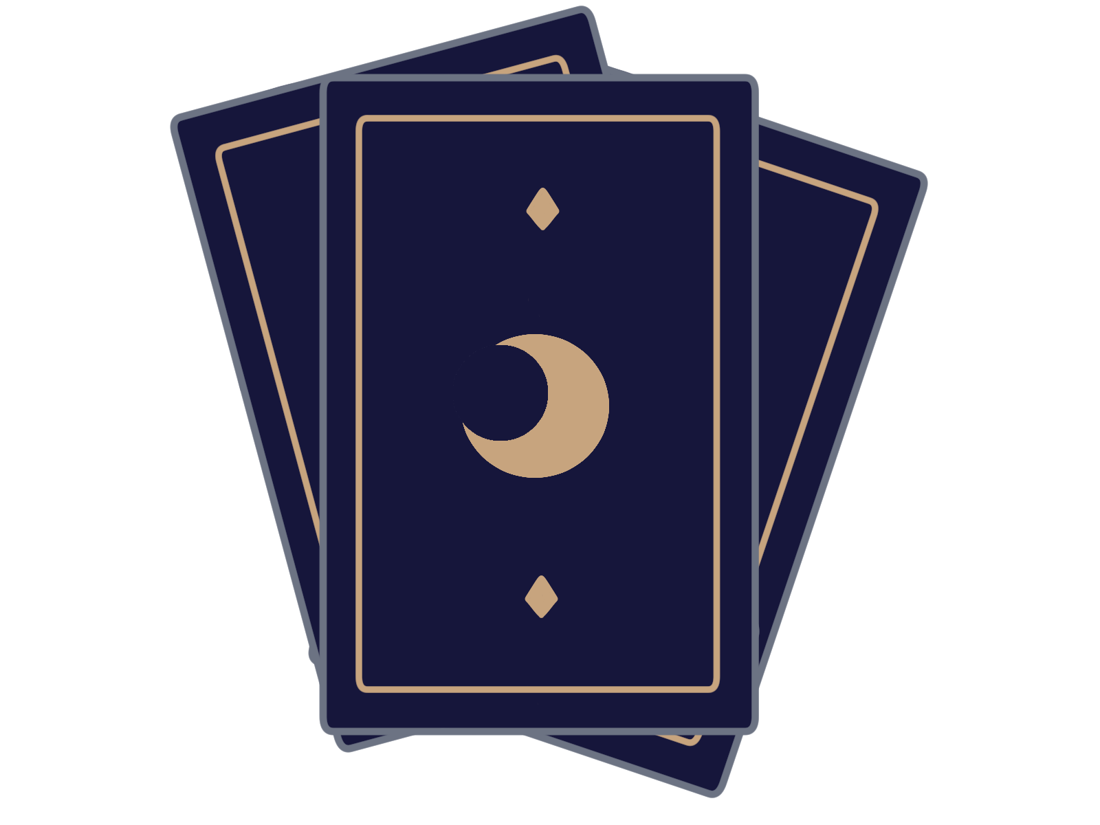 タロットカードをシャッフルするイラスト